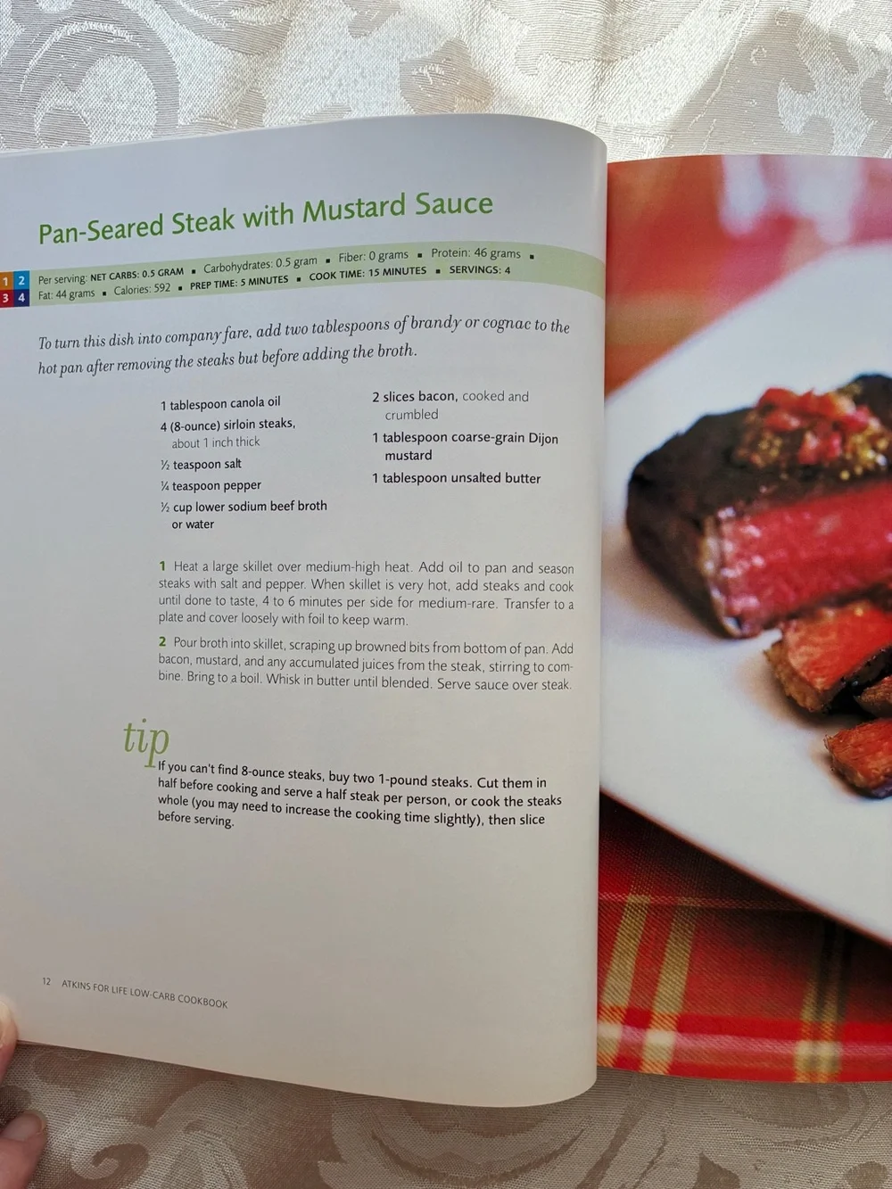 NWOT Atkins for Life: Low-Carb Cookbook by Veronica Atkins Hardcover 368 Pages